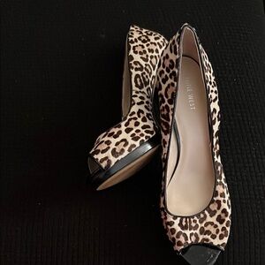 Nine West Brown and Black Leopard Print Heels